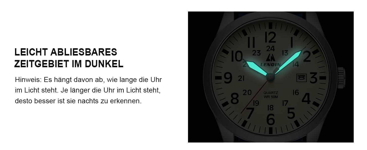 Годинник чоловічий LN LENQIN Military 30M водонепроникні, аналогові кварцові годинники з датою, нейлоновий ремінь, тактичний спортивний годинник (06- світло-зелений сріблястий жовтий)