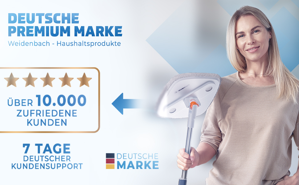 Набір для миття підлоги Wischmopp з відром | Система з 2 камери для розділення брудної та чистої води | Ефективний мийник підлоги з функцією віджиму | Сірі насадки