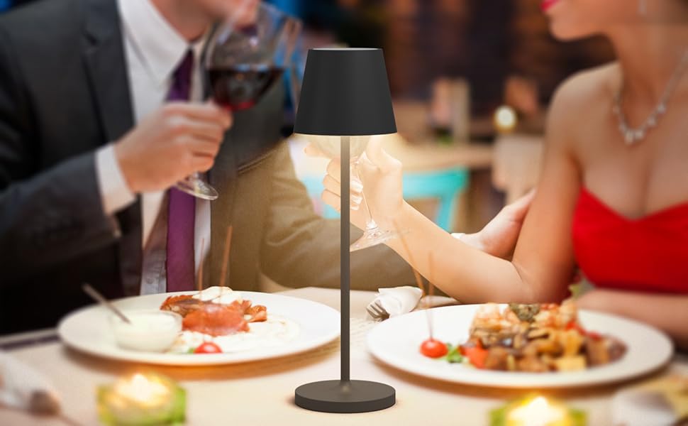LED настільна лампа K-Bright з регулюванням яскравості, акумуляторна, для дому та вулиці, IP54, чорна