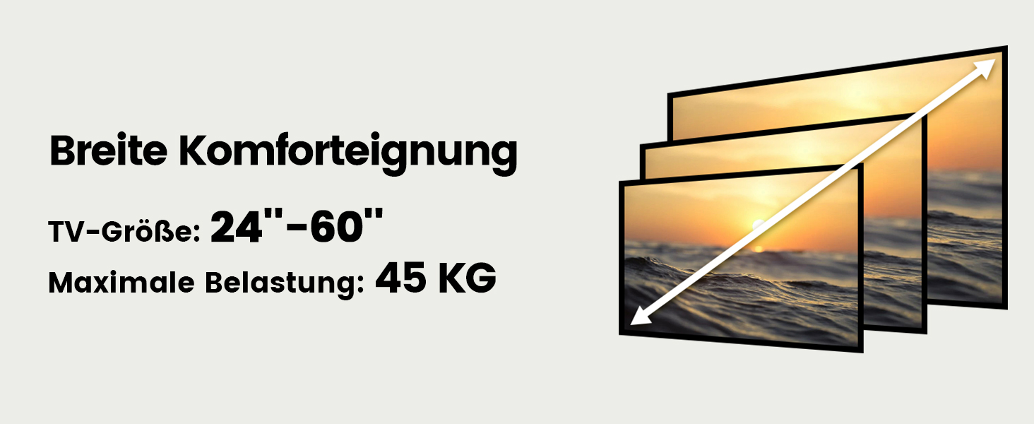 Підставка для телевізора поворотна, універсальна, для LED, LCD, Flat & Curved телевізорів 32-60 дюймів, до 40 кг, VESA 400x400 мм