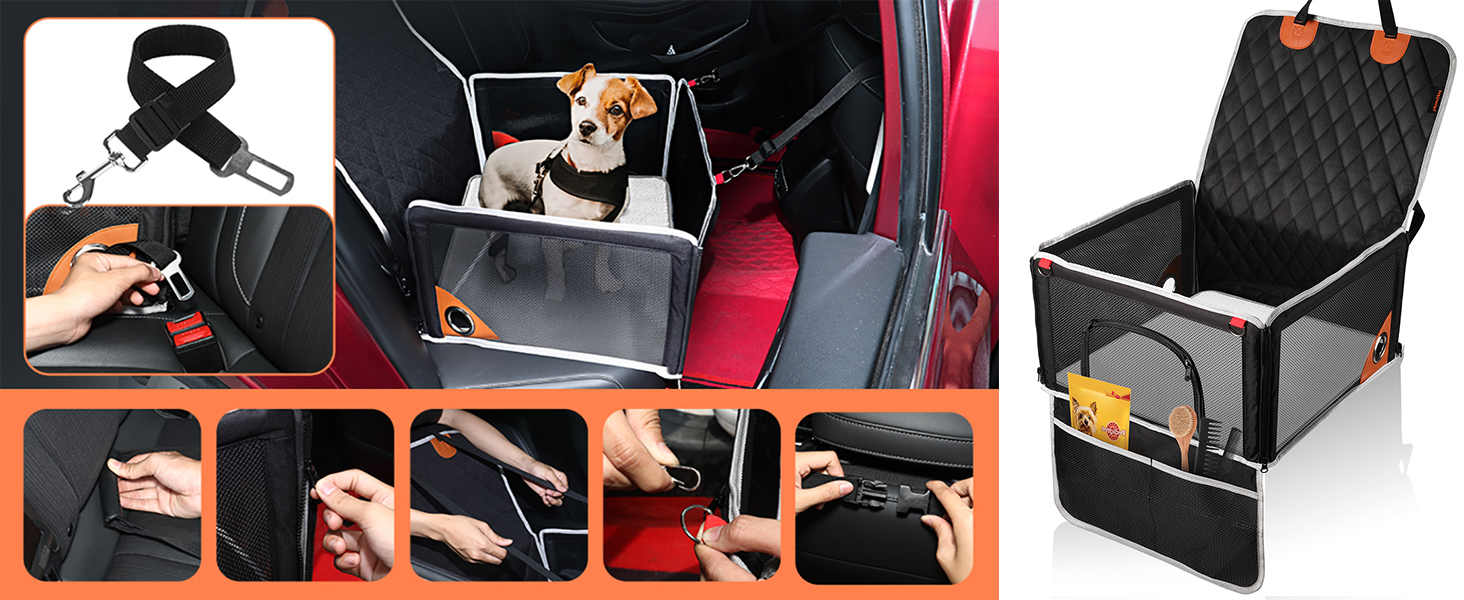 Автокрісло для собак - комфортне та дихаюче, для маленьких та середніх порід