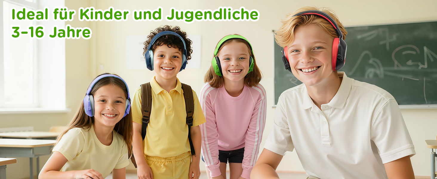 Навушники шумозахисні для дітей Link Dream, SNR 30dB, для аутизму, подорожей, навчання (блакитний/зелений)