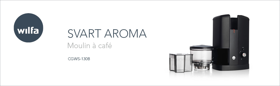 Електрична кавомолка Wilfa Svart Aroma - 32 ступені помелу, конічні жорна, таймер, 250г, 130 Вт (чорна)