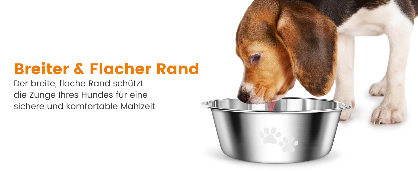 PETTOM Миски для собак з нержавіючої сталі, 2 шт. (3120 мл), миска для корму для собак великих, середніх та маленьких порід, миска для води з неслизьким силіконовим дном, розмір M - 21 см, срібний колір