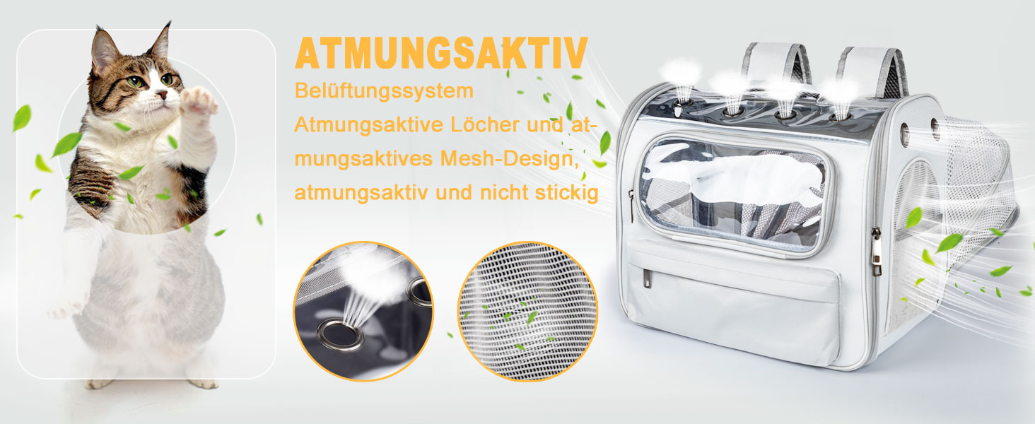 Розширюваний рюкзак для котів та маленьких собак, сірий. Рюкзак-переноска для котів та собак до 8 кг з вікном, дихаючий, складаний