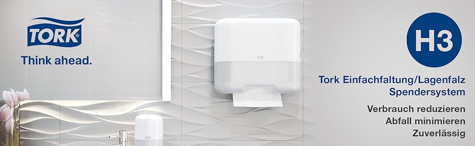Tork Mini диспенсер для паперових рушників H3, білий, компактний тримач для Z- і V-складок, Elevation Design
