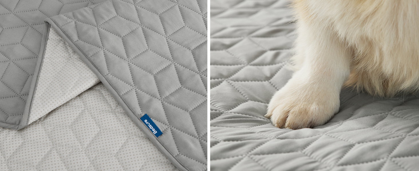 Водонепроникний плед для собак Bedsure, 76 x 182 см, антиковзаюча підкладка, м'який, зносостійкий, для захисту диванів та ліжок (Dunkelgrau)