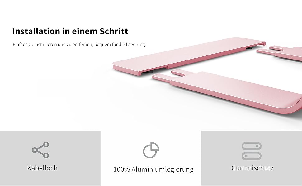 Підставка для ноутбука Soundance, алюмінієва, ергономічна, для екранів 10-15.6 дюймів, рожева