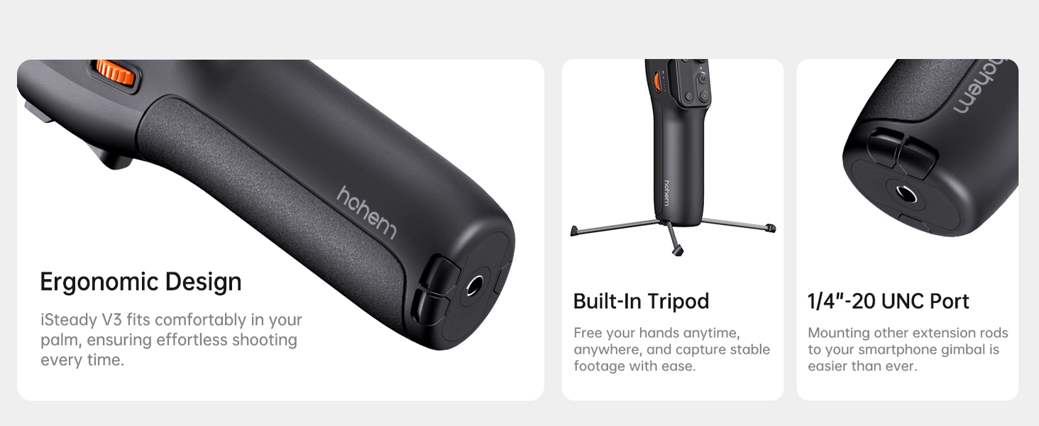 Hohem iSteady V3 – Стабілізатор для смартфона з AI-трекером, магнітним світлом та пультом ДУ