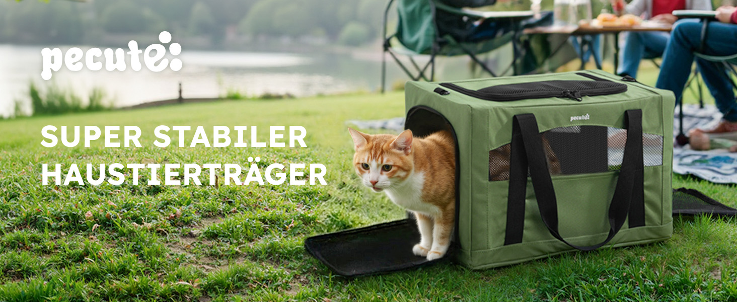 Транспортна сумка для котів Pecute: міцна, легка, складана, для подорожей, темно-зелена