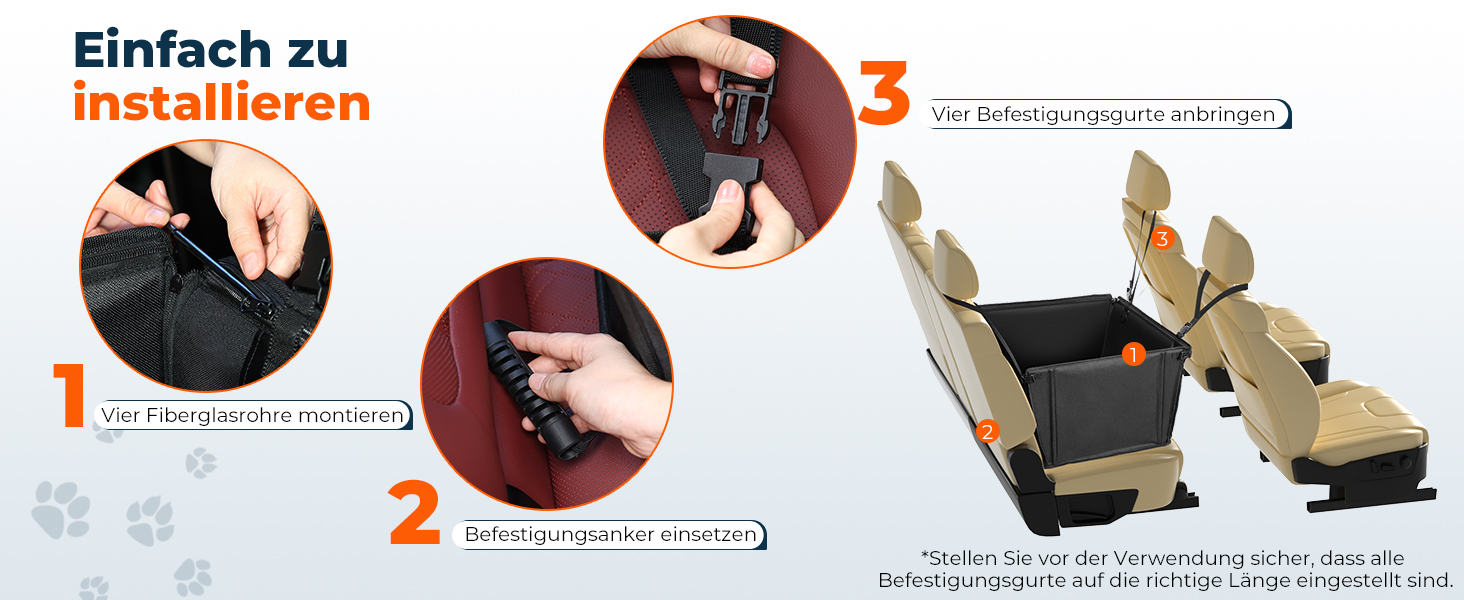 KYG Dog Car Seat - Extra Stable, Waterproof, Non-Slip - Reinforced Dog Seat for Medium & Large Dogs - L: 70x55x36cm