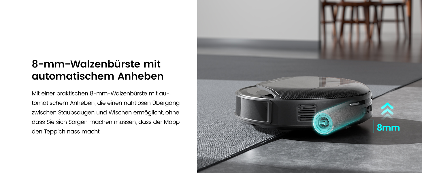 Робот-пилосос LEFANT M5 Pro-B з пультом дистанційного керування, 2200Pa, для шерсті тварин, з базою для зарядки, сумісний з Alexa та керуванням через APP, час роботи 120 хв