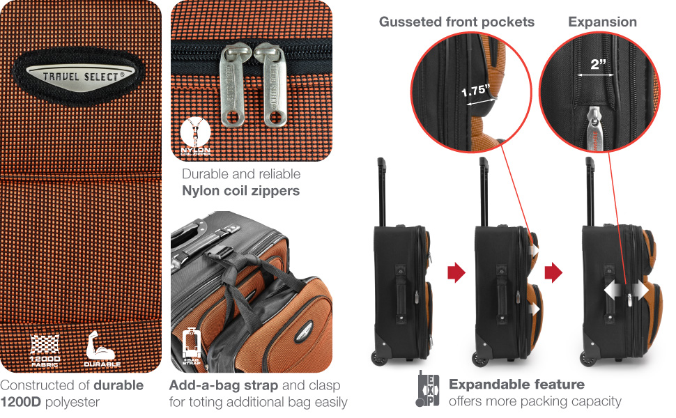 Чемодан на колесах Travel Select Amsterdam Sunset Chevron сірий, універсальний розмір