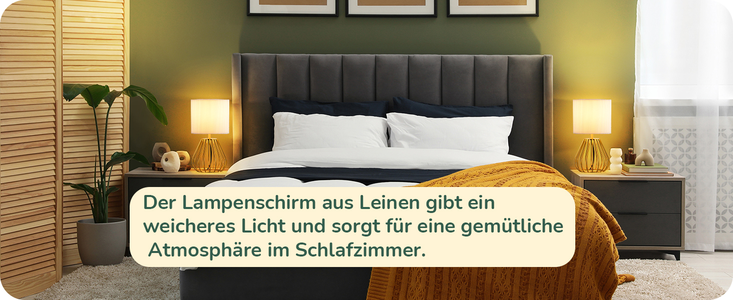 EDISHINE Настільна лампа, сучасний індустріальний дизайн, цоколь E14, вінтажна, для спальні та вітальні, бежево-чорна (кремово-білий плісе + золото)