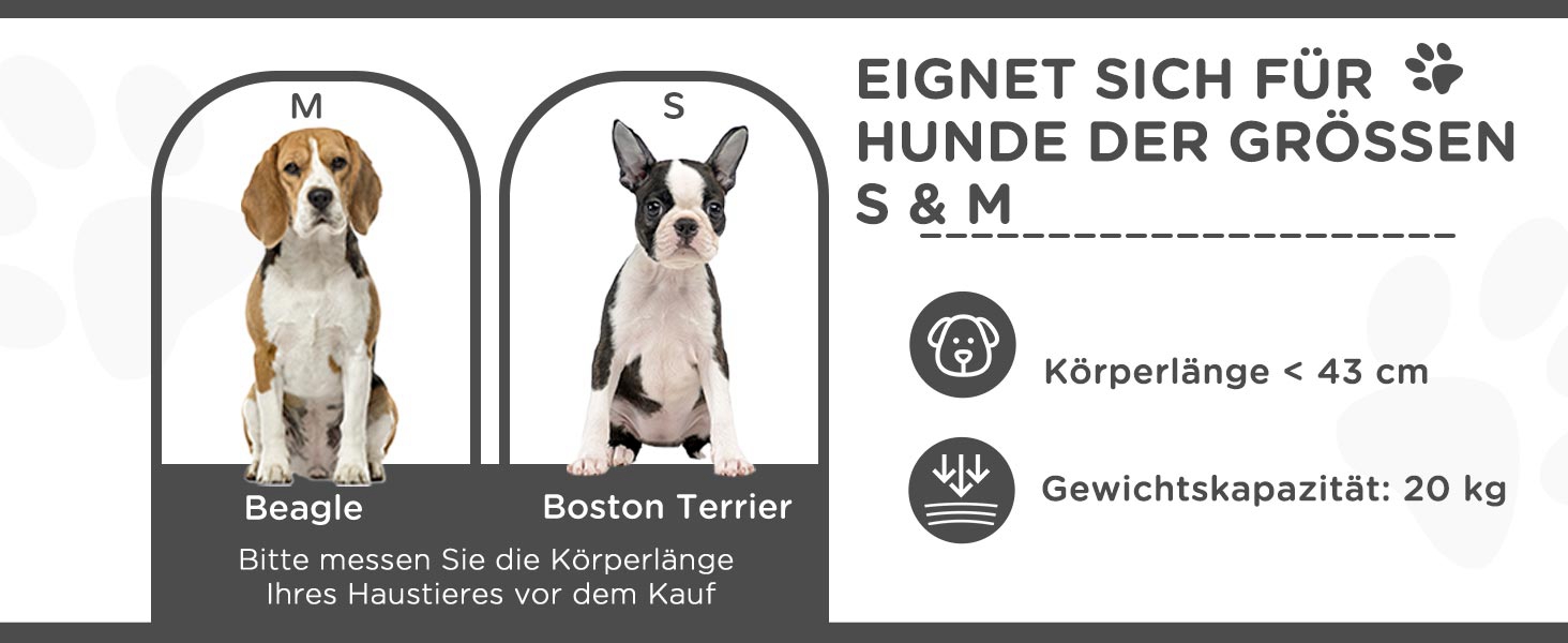 Візок для собак та котів PawHut - складаний, до 20 кг, з великими колесами, з килимком та сіткою, сірий