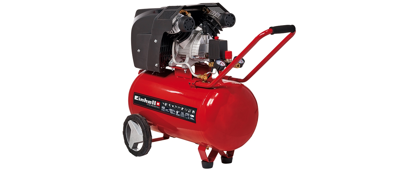 Валик для газону Einhell GC-GR 57, 57 см, металевий, з бічним заповненням водою або піском, регульований скребок, червоний