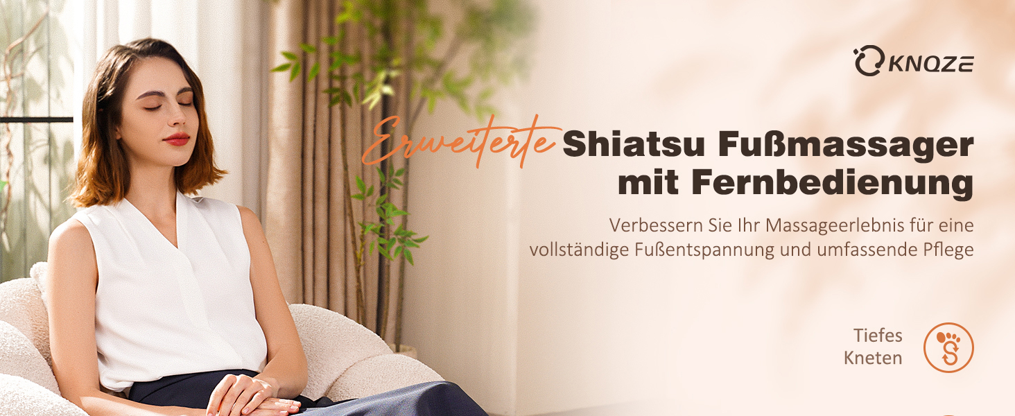 Масажер для ніг KNQZE з підігрівом та функцією Shiatsu, для лікування п'яткової шпори та нейропатії, підходить для розмірів взуття до 46 (сірий)