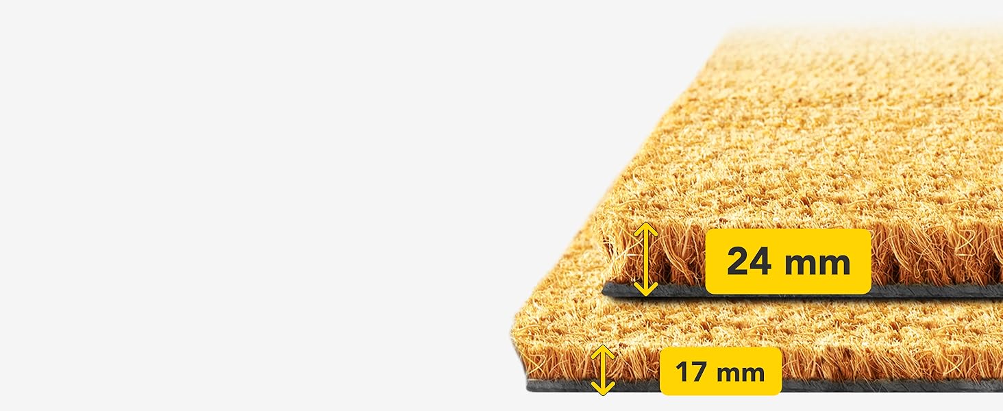 Килимок KARAT кокосовий для дому та вулиці 50x80 см, висота 24 мм, антиковзкий, для вхідних дверей