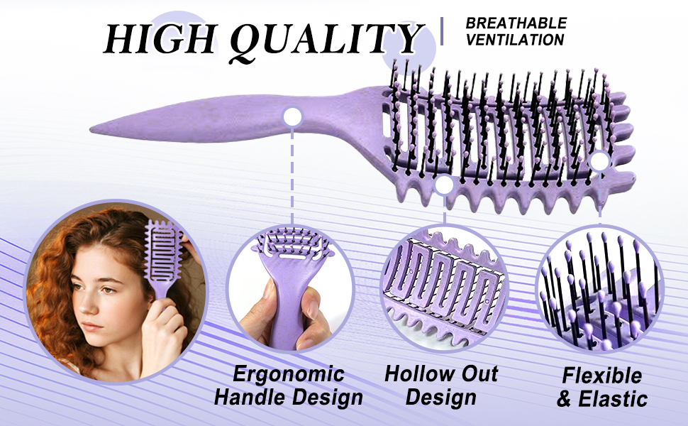 Щітка для кучерявого волосся: формування та завивання кучерів (фіолетовий)