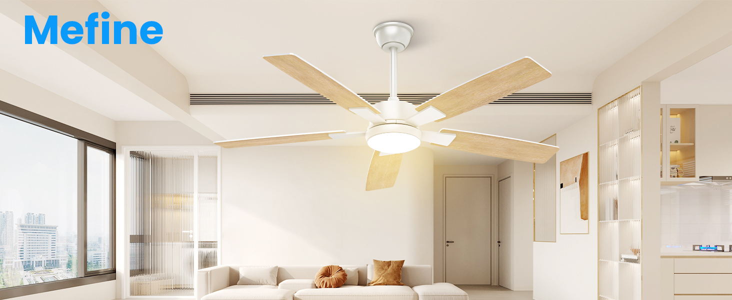 Стелянка-вентилятор Mefine з двома кольорами, обертаються крила, з підсвіткою, 132 см, з пультом керування, тиха лампа для вітальні, спальні, тераси, 5 крил