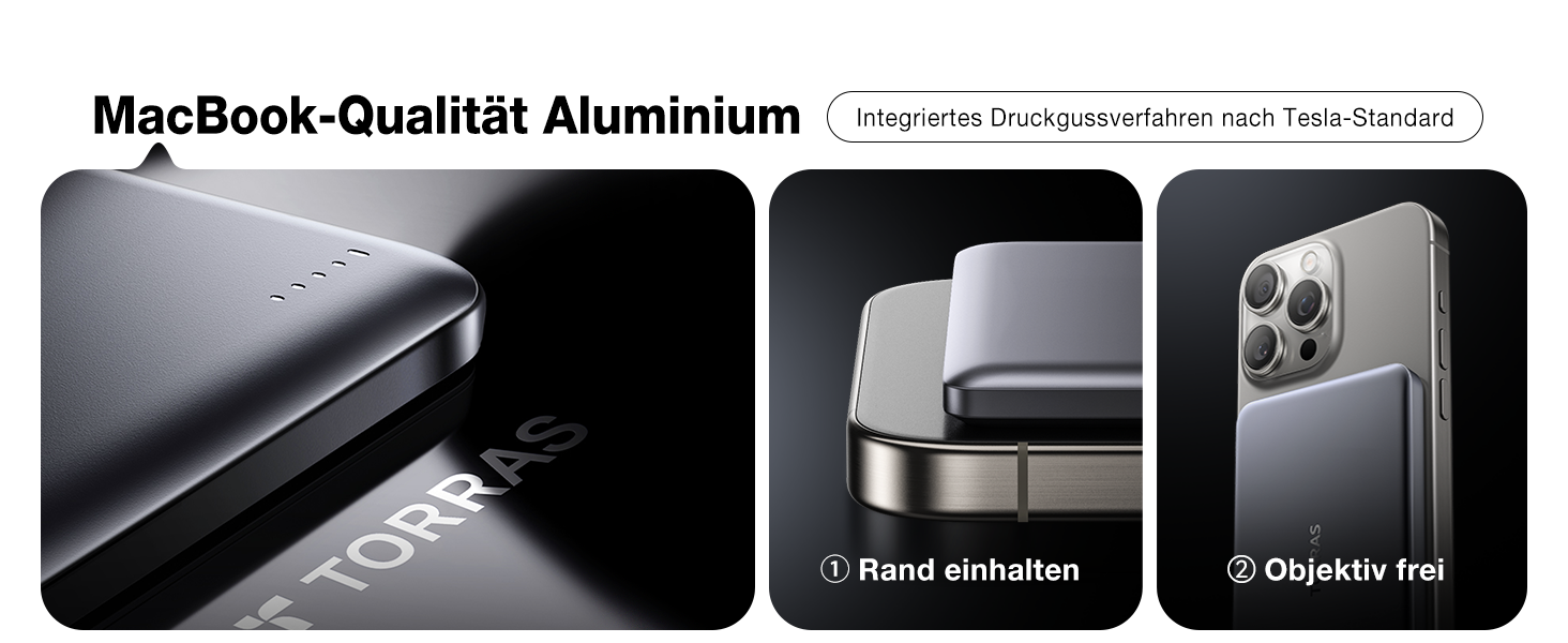 Powerbank TORRAS MiniMag Ultra Slim для iPhone 17 Pro Max, 5000mAh, MagSafe, USB-C, бездротова, сірий титан