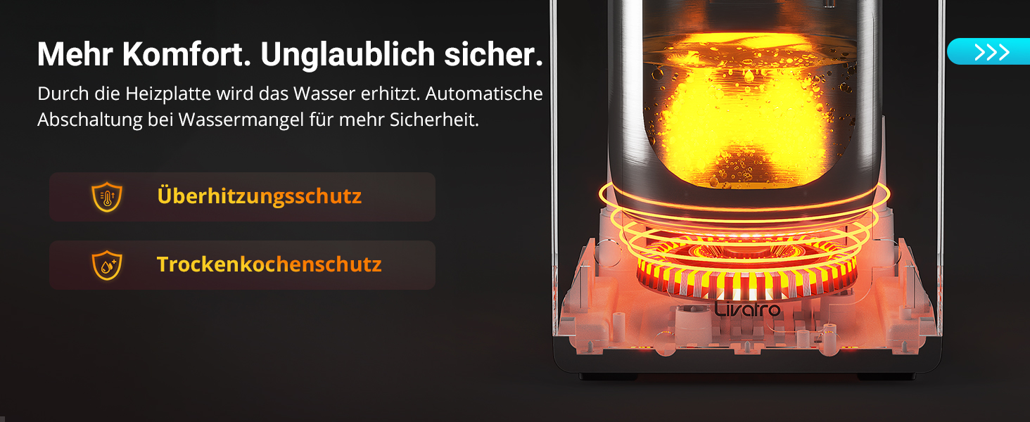 Зволожувач повітря для спальні та вітальні з верхнім заповненням, 3L, нержавіюча сталь, теплий туман, знищує 99,97% бактерій, з режимом сну, білий (чорний)