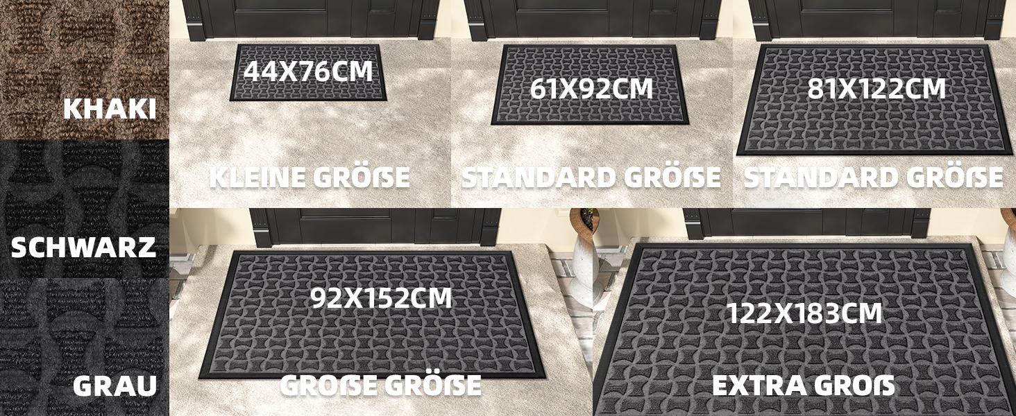 Килимок для дому та вулиці, вологостійкий, 81x122 см (сірий)