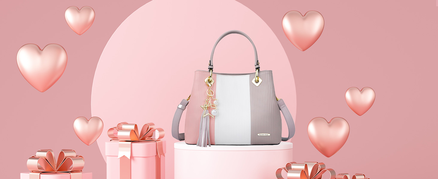 Сумка Pomelo Best жіноча через плече багатокольорова смугаста з внутрішніми кишенями сіро-рожева