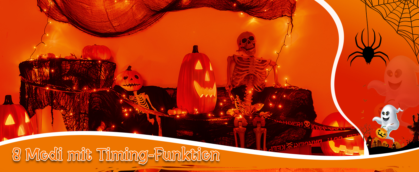 Ланцюжок прикрас Ollny з 150 LED, 15 метрів, тепле біле світло, 8 режимів, таймер, IP44, для саду, вечірки, різдвяної ялинки (зелений кабель)