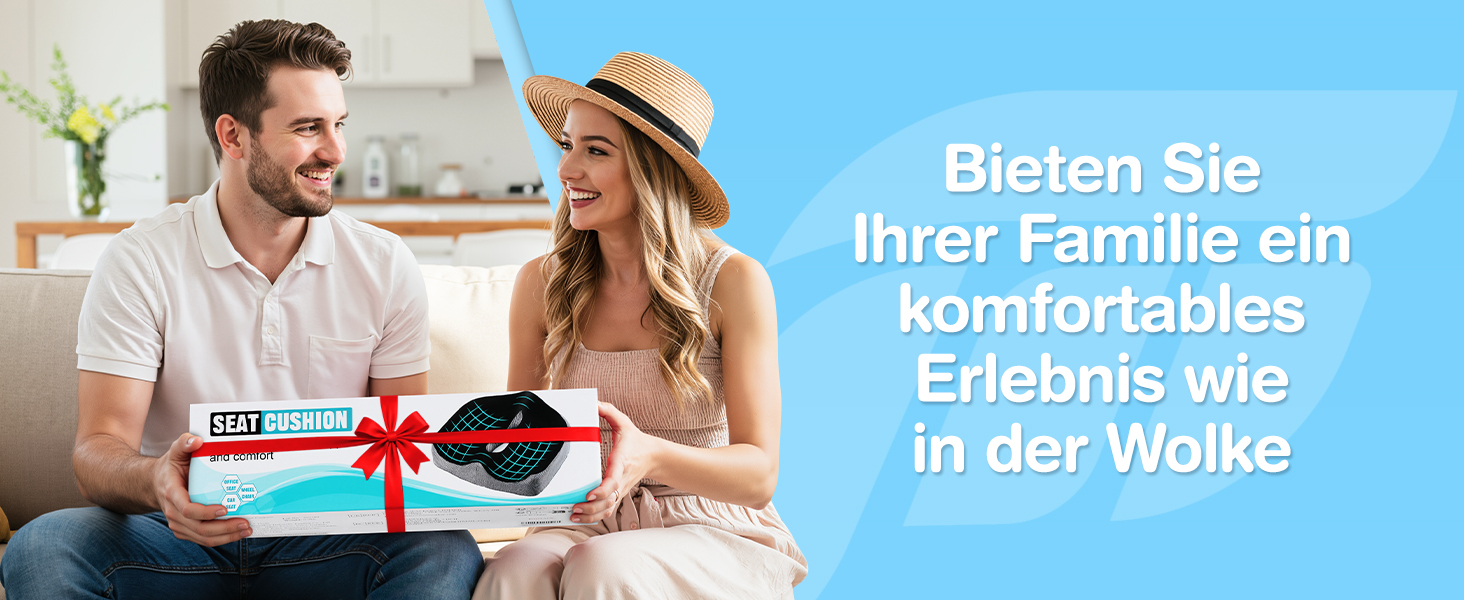 Подушка для сидіння POOTACK - для офісного крісла та авто, комфорт, піна з пам'яті, дизайн з отворами та U-подібною формою, чорний