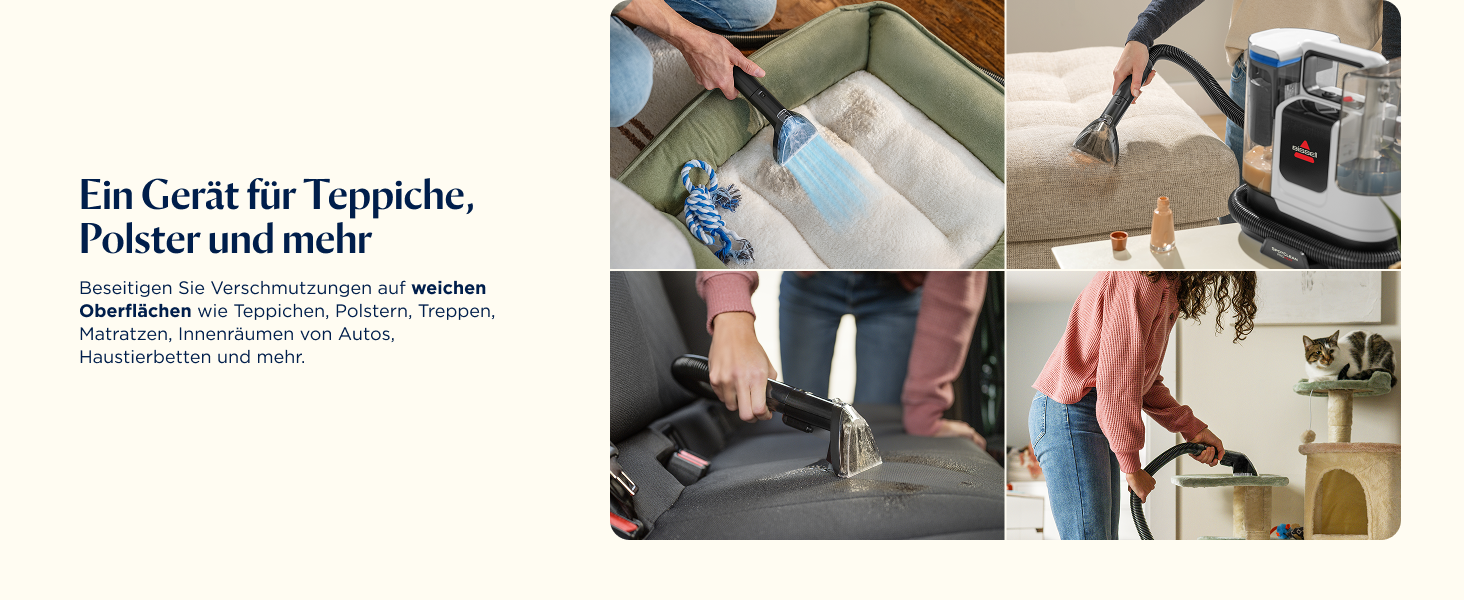 BISSELL SpotClean ProHeat Advanced: Професійний мийник килимів та м'яких меблів, 1125W, з кабелем, 3924N