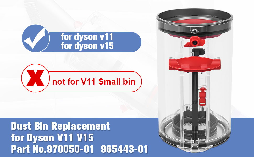 Dyson V11/V15/SV14/SV15/SV22 Dust Bin Replacement - Compatible with 970050-01 & 965443-01