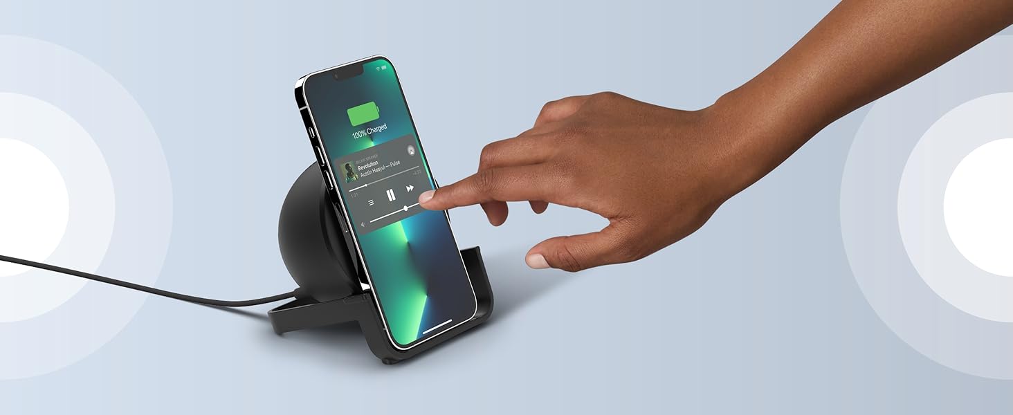 Belkin SoundForm Charge: Bluetooth-динамік з бездротовим зарядним пристроєм (Чорний)