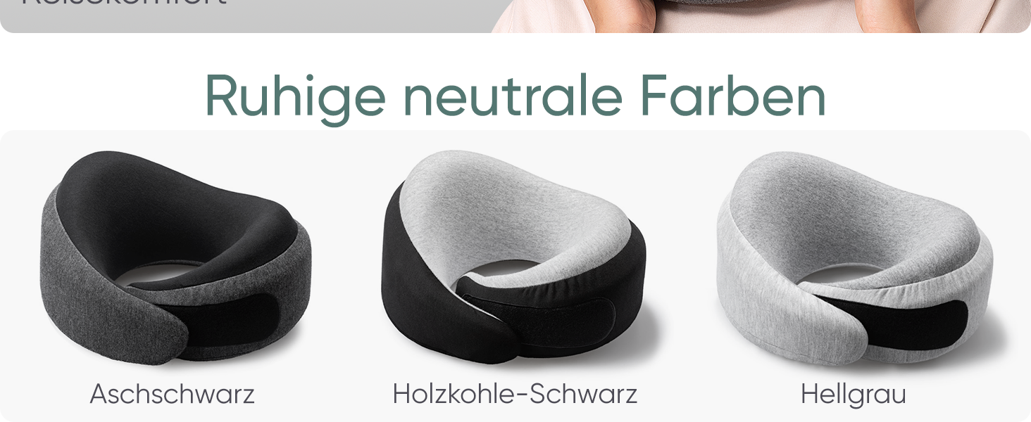 Подушка для подорожей Proglobe Luxe з піни Memory Foam (чорний). Комфортна подушка під шию для літаків з підставкою під підборіддя, компресійним мішком.