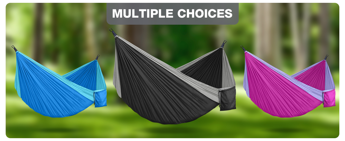 Гамак дорожній Camping 295x140 см, вантажність 350 кг, з карабінами та ременями, чорно-сірий