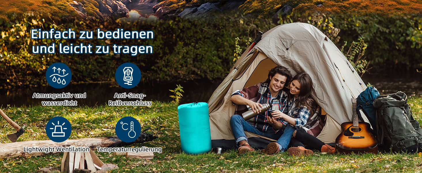 Zusentee 4-Season Sleeping Bag - Waterproof, Lightweight, Ultralight for Adults & Kids - Camping, Hiking, Travel
