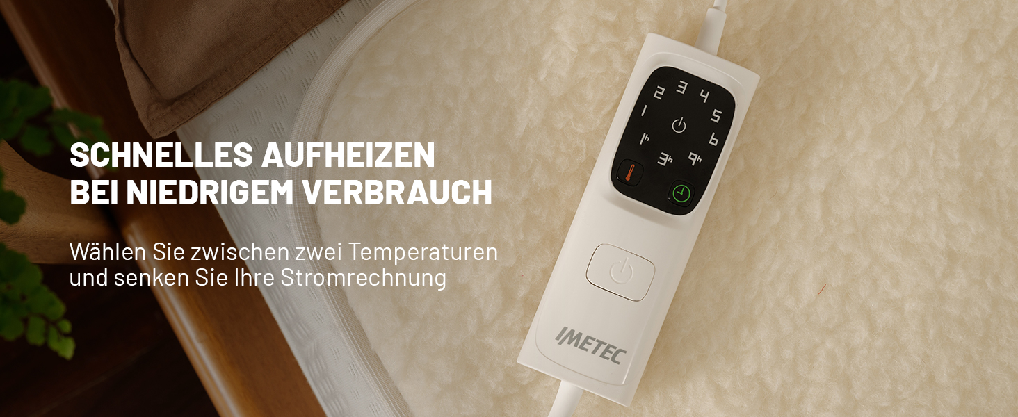 Електрична ковдра Imetec Scaldasonno Adapto Maxi для односпального ліжка 195x90 см, з регулюванням температури та гіпоалергенним покриттям