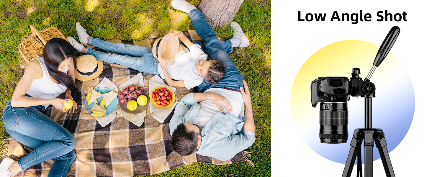 Штатив для камери JOILCAN 210.8 см: легкий трипод для смартфона, камери та селфі-палки з кульковою головкою 360° та пультом дистанційного керування. Алюмінієвий штатив з триножиною для Canon, Nikon, DSLR. Чорний.