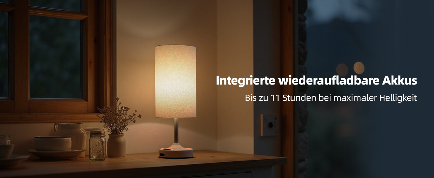 Нічна лампа EZVALO з сенсорним димером, LED акумуляторна настільна лампа 4000mAh, USB-C, тепле світло 2700K для спальні та вітальні (дерев'яний колір)