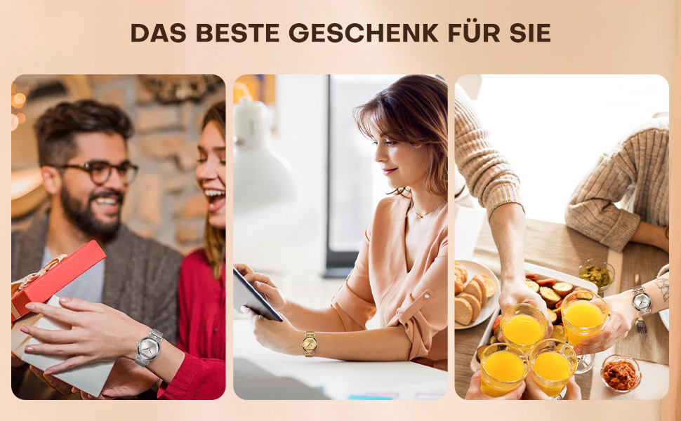 Жіночий годинник CIVO: водостійкий, мінімалістичний, кварцовий, кварцовий годинник для жінок (Y-3 рожеве золото)