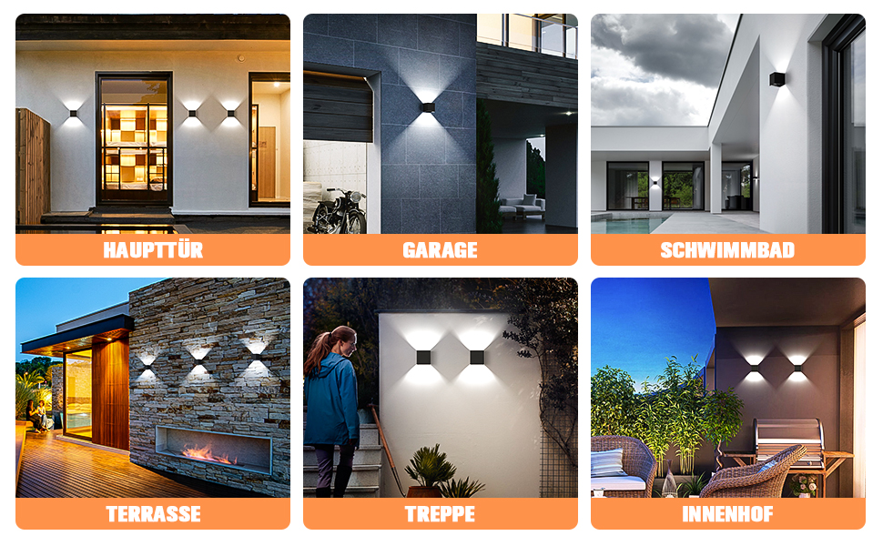 Настінні світильники YrgePowk 2 шт. з LED лампочками G9, IP65, чорні, регульовані, 3000K/6000K