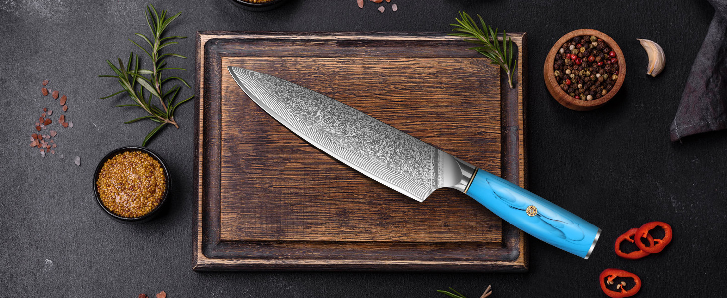 Ніж Kiritsuke з дамаської сталі для кухні, 18.8 см, VG-10, ергономічна ручка, подарункова коробка