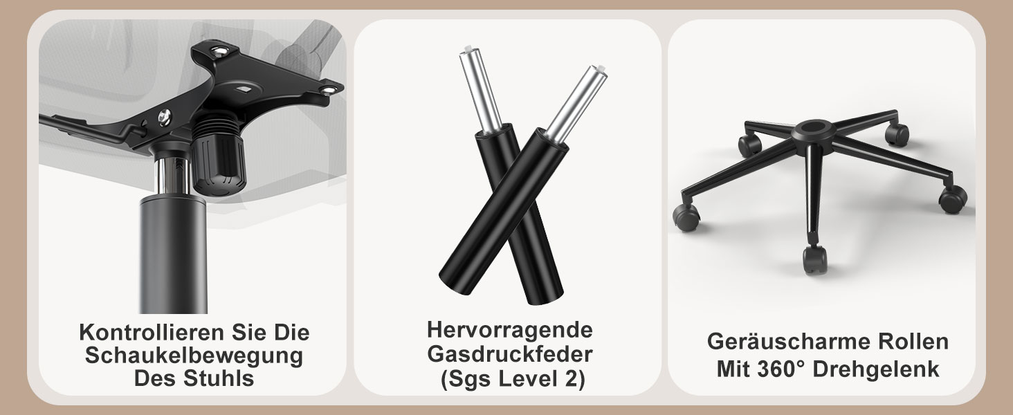 Офісний стіл Naspiro, ергономічне крісло з сітчастою спинкою, підтримка попереку, м'яке сидіння, регульована висота, для дому та офісу, сірий (темно-сірий, з підголовником)