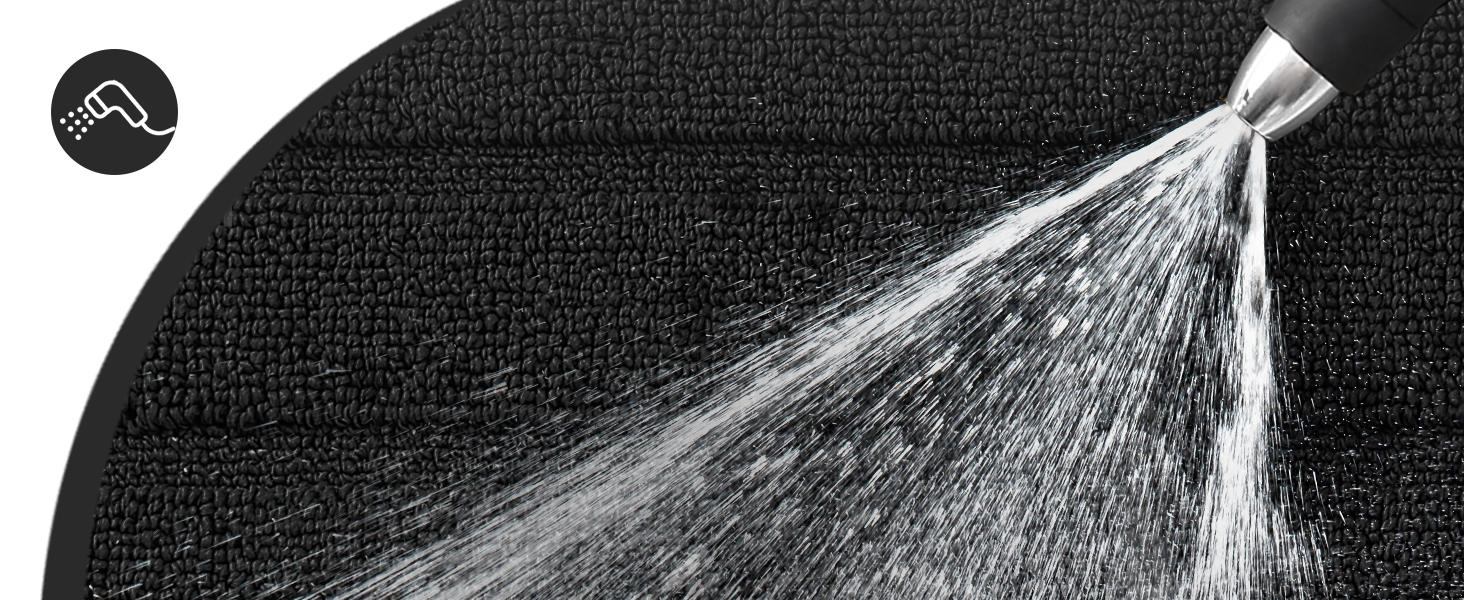 Килимок для дому COLOR&GEOMETRY 44x76 см – чорний, машинного прання, протиковзкий, вбираючий, мінімалістичний дизайн для входу, порогу та коридору