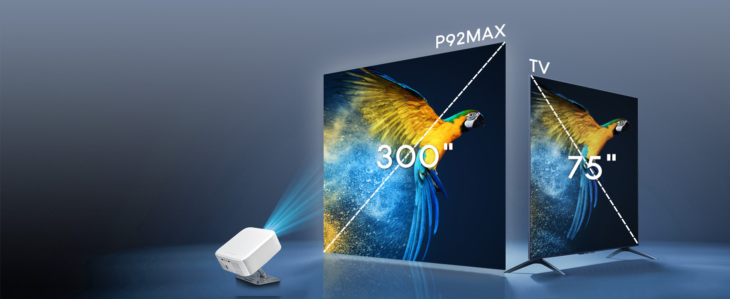 Проектор Salange P92Max ST: 4K, Android 13, WiFi, Bluetooth 5.2, Netflix, YouTube, Prime Video, Автофокус, Корекція траєкторії зображення