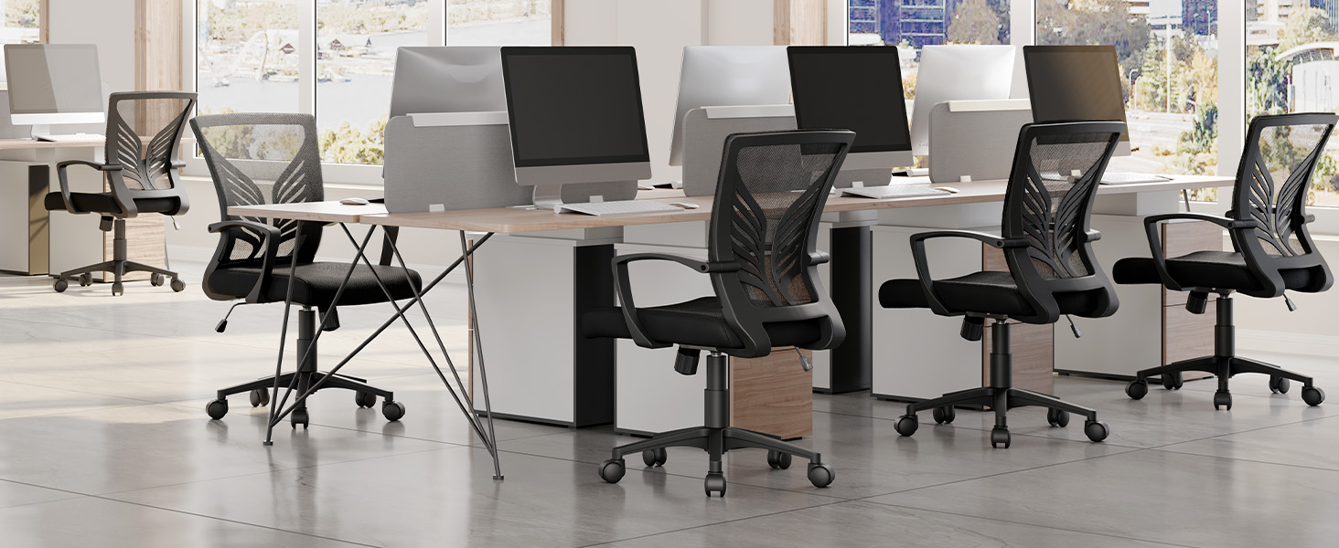 Ергономічне крісло Yaheetech для офісу та дому: регульоване, з підлокітниками, чорне