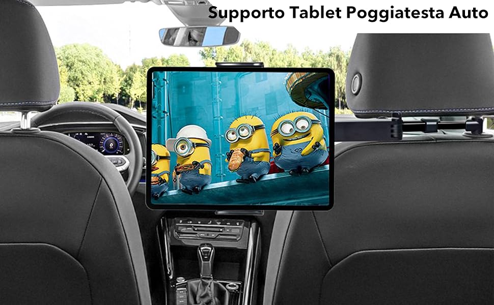 Тримач для планшета в авто, регульований, для iPad/iPhone/Samsung Galaxy/Kindle Fire/Nintendo Switch, 4.4-11 дюймів, Чорний/Червоний