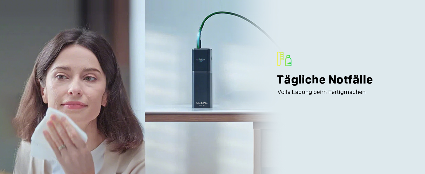 Powerbank STRONG S-19, 12000mAh, 176W, USB-C PD 3.1 + UFCS, TFT-дисплей, для iPhone, Galaxy, MacBook, iPad, для подорожей