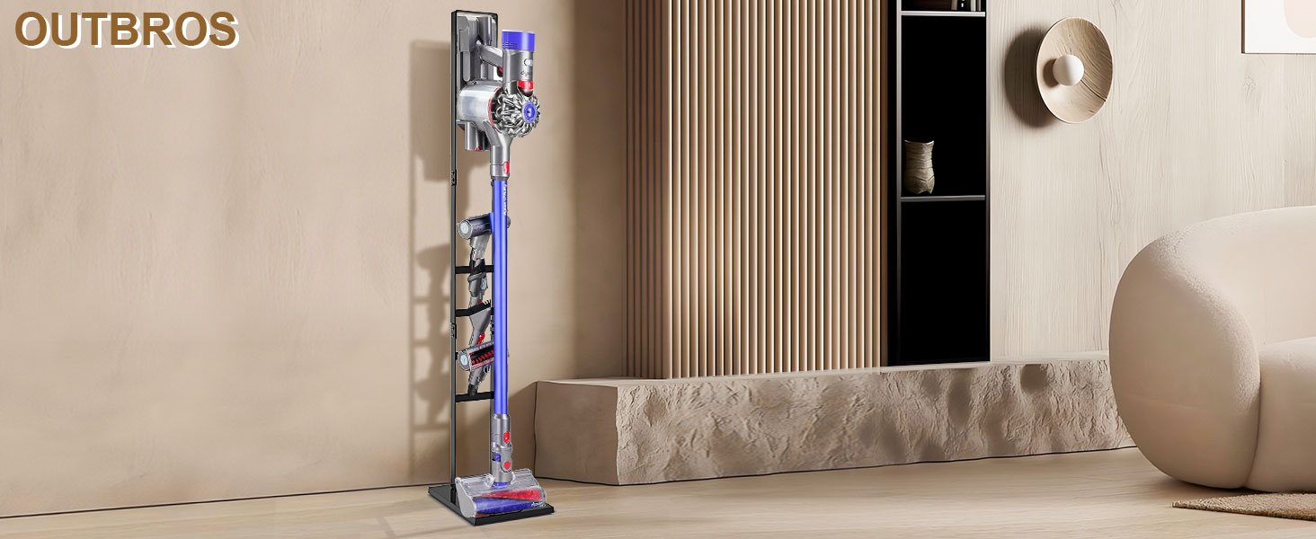Підставка для пилососа OUTBROS сумісна з Dyson Gen5 V15s V15 V12 Slim V11 V10 V8 V7 V6, металева, без свердління, чорна