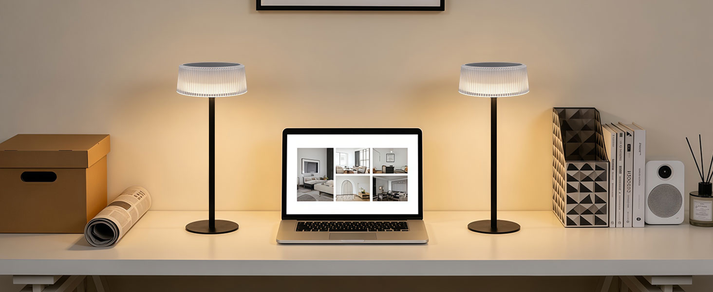 Світлодіодний акумуляторний настільний світильник Lacasa Solar 2 шт, димується, водонепроникний IP67, для дому, саду, спальні